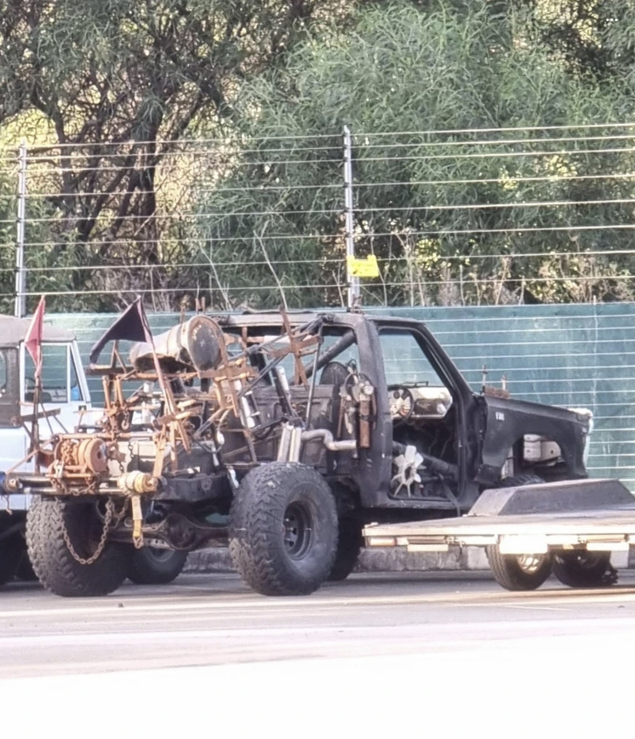 This warehouse next door to where I work is doing either stunts or pyrotechnics for the new Mad Max movie. Spotted this jeep in the back lot when finishing up for the day. Furiosa: A Mad Max Saga, 2024 